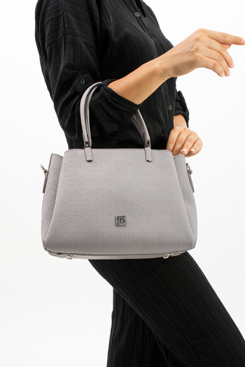 Just Polo Embossed Vegan Women's Bag - Shoulder and Hand, Mink Jp-4018-00