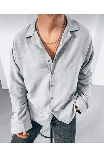MFU collection Чоловіча сорочка з льону - Oversize, широкий крій, з драпіруванням