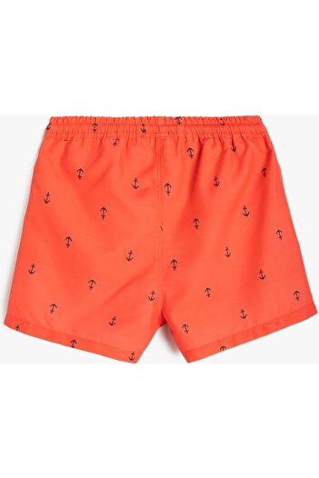 Koton Kids Koton Sea Shorts Anchor Potištěný pas se zavazováním