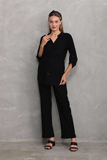 Miss Dünya Lissa V-Neck Maternity and Maternity Set - Front Buttoned
