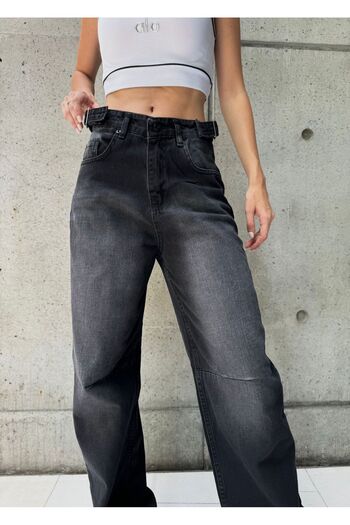 DEEFWEAR Μαύρο τζιν παντελόνι με ζώνη μέσης