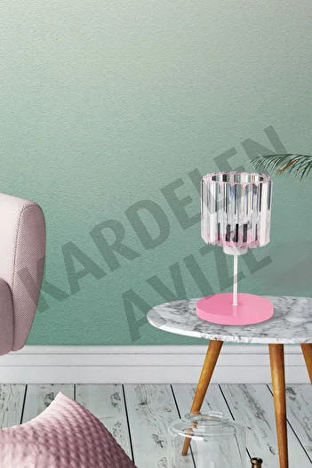SONSUZ AYDINLATMA&AVİZE Pink Crystal Stone Endless Luxury Table Lampshade