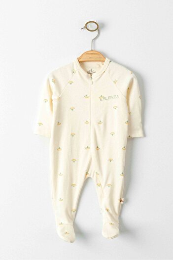 Minimus Organic Zippered Jumpsuit Set for Newborn Baby Girl and Boy - Bodysuit Set