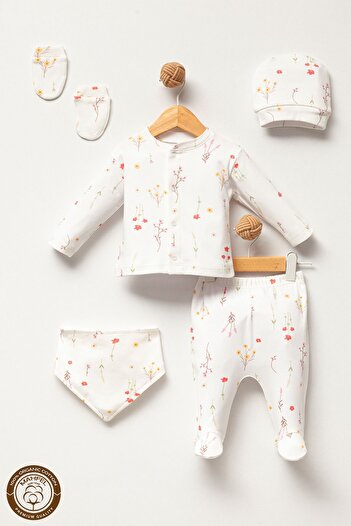 MAHFEL Colorful Floral Patterned Baby Hospital Discharge Set
