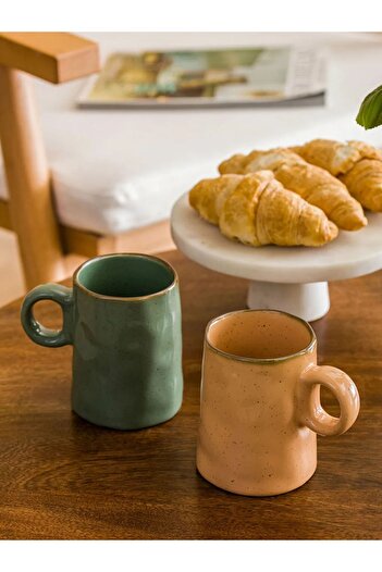 LC Waikiki Lcw Home Mixed Printed Handmade Ceramic 2-Pack Mug 355 ml