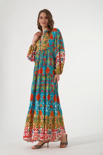 ABBRA Women's Katleya Model 100% Cotton Summer Dress
