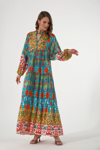 ABBRA Women's Katleya Model 100% Cotton Summer Dress