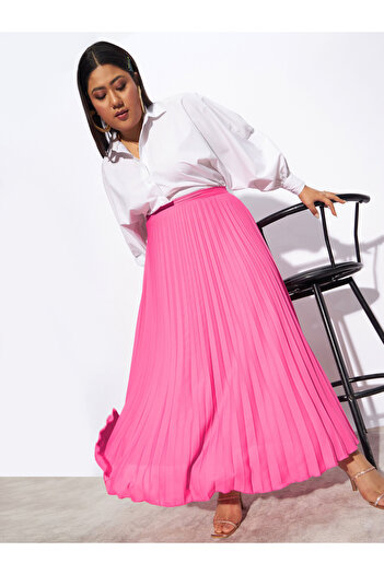 Sassafras By Styli Plus Accordion Pleated Maxi Skirt