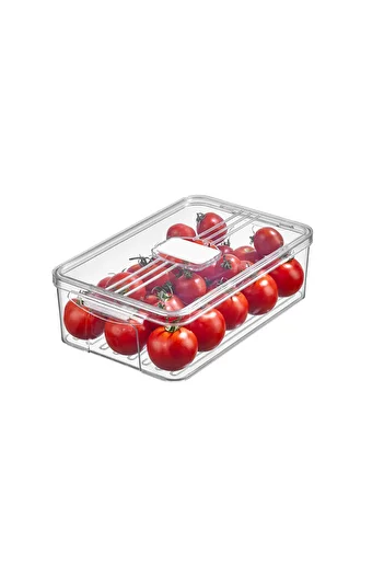 Eva Mia 5 LT Transparent Frostora Refrigerator Organizer - 4x Handle Storage Container & Organizer