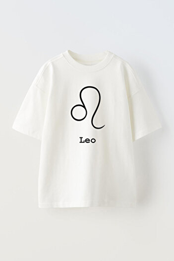 THEWERT Βαμβακερό μπλουζάκι White Lion Printed Unisex Oversize