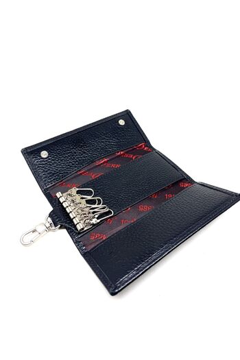 DERKON Genuine Leather Black Keychain