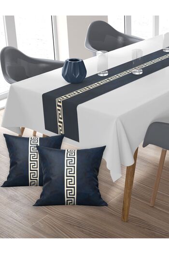 Ardizayn Versa (Dark Blue), Cotton Fabric, Balcony, Garden, Kitchen Runner and Set of 2 Throw Pillow Covers