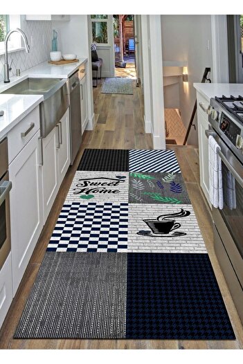 Ardizayn Sweet Home, Pamuk Dokuma Tabanlı, Yıkanabilir, Antialerjik, Mutfak Halısı