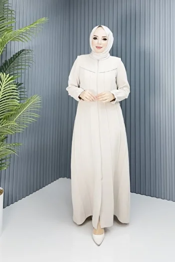 Deryam Tekstil Summer Hijab Top Coat - Women's, Zippered with Neck
