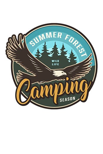 MegaSticker Autocolant Camping Summer Auto, Motocicletă, Cască, Laptop 12x11 Cm