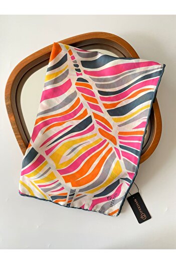 İpekhan Thin Cotton Stripe Patterned Scarf