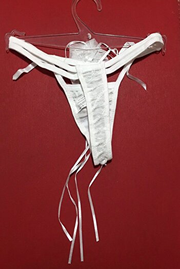 Nana & Mayka Moda Rose Low-Cut Double Elastic White String Thong Panties S-M-L Standard