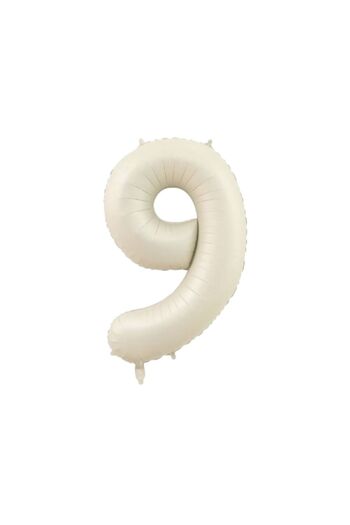 Konsept Sepeti 9 Year Old Birthday Set - Foil Balloon with Number, Heart and King Crown (5 Meters Raffia Gift)