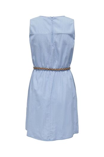 ONLY ONLBEA S/L DNM FS - 65% Cotton, 35% Lyocell Braided Belt Dress