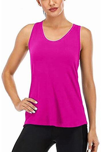 GHASSY CO. Ghassy Co. Women's Racerback Back Open Semi Mesh Training Yoga Running Sports Athlete Tank Tops 1780