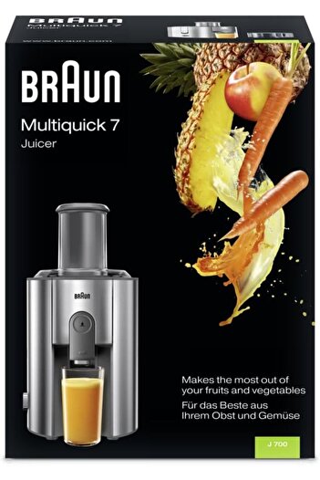 Braun Spin Juice Extractor large 75mm Chute, Stainless Steel Mesh, Anti drip/anti splash - J700