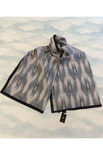 Akel Cotton Shawl - Patterned and Striped, Size 75x185