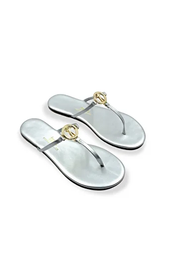 Tkees Buckle Flip Flops Silver Women's Slippers