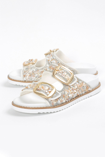 Liza Shoes Papuci de zi cu zi pentru femei cu detaliu de piatră - A010-K104
