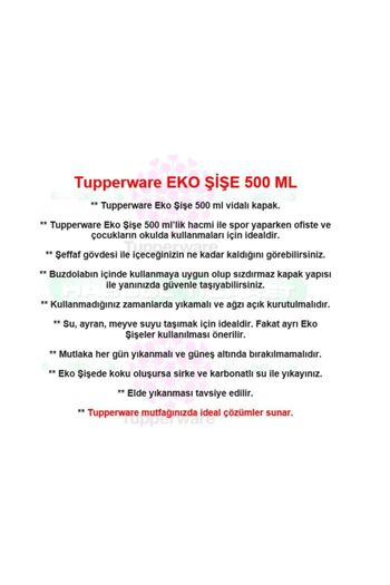 Tupperware Eco Bottle 500 Ml Screw Cap Water Bottle Flask Water Bottle Hsgl Green