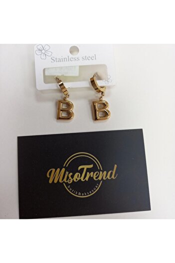 miso aksesuar takı Misotrend Double Letter B Balloon Earrings