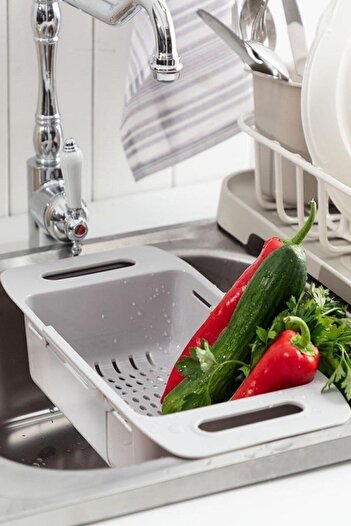 safestore Adjustable Kitchen Strainer with Extended and Shortening - Plastic Sink