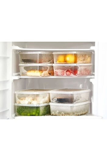 safestore 12 Pieces 1.35 Lt Frozen Storage Container - Meat and Vegetable Portion Icebox Mincer Box