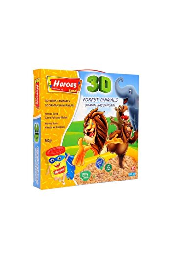 ileritoys Tepsili 3D Boyutlu Orman Hayvanları Kalıplı 500 Gr Kinetik Kum Seti