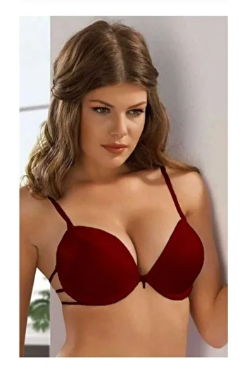 Le Jardin 7007 Valeria - Ribbed and Rhinestoned Detailed, Rope Supported Bra with Transparent Straps Gift Deal