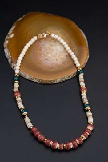 Serenite Suolo Earth and Turquoise Stone Detailed Necklace