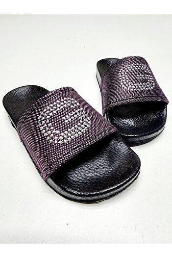 GEZER Children's Shimmering Letter Detailed Home and Outdoor Slippers