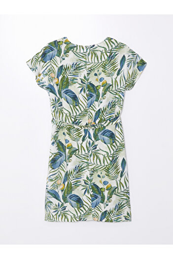 LC Waikiki Patterned Crew Neck Short Sleeve Women's Dress