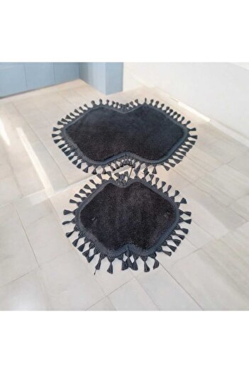 ALTUN CARPET 2 Συσκευασία Παντεσπάνι Μπάνιου με βελούδινο πομπόν - 60x100+50x60
