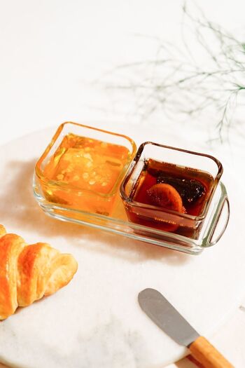 Vienev 2-Piece Glass Jam Holder