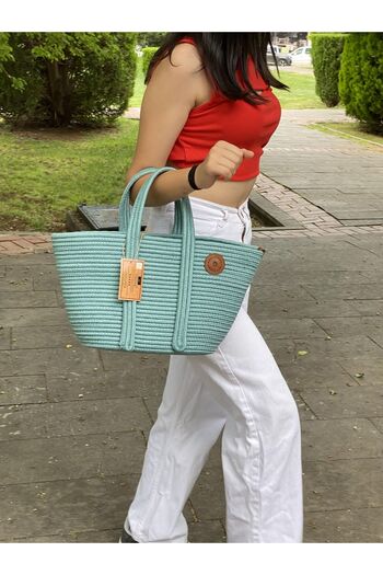 ModaCardin Beach and Shoulder Bag - Jute Straw Look Handbag