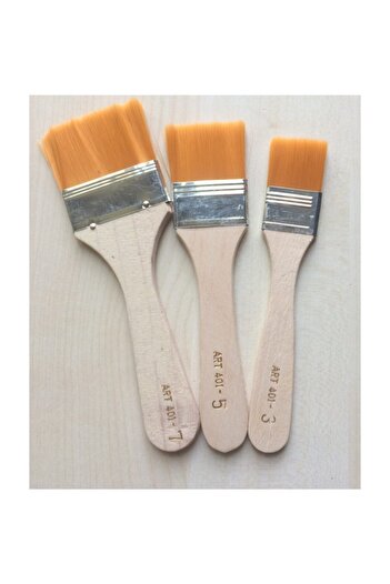 ADDA Esm 3-Piece Yellow Tip Floor Brush Set No:3 No:5 No:7 3-4-5 cm