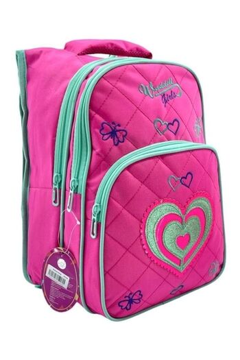 Puzmo Waddell Pink Heart School Backpack and Girls School Bag Set