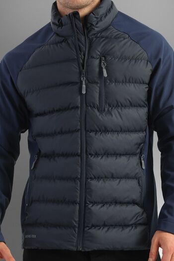 D1fference Men's Navy Blue Lined Softshell Hooded Waterproof and Wind Resistant Coat