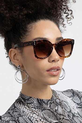 Polo55 Vintage Model Leopard Women's Sunglasses