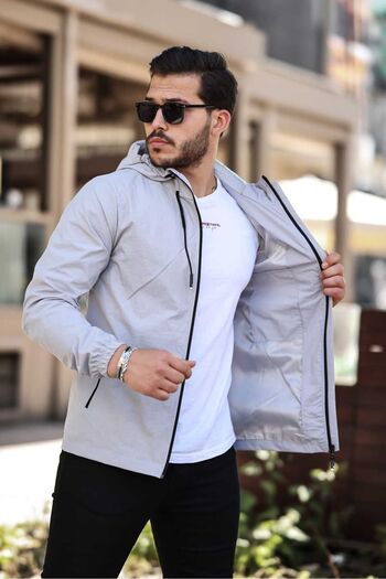 Rompasso Men's and Women's Gray Waterproof Crinkle Jacket - Incep Hooded, Summer and Spring Seasonal