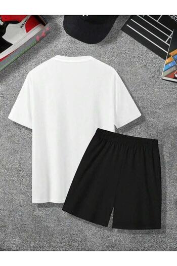 NoVibe Milano Printed Unisex Cotton T-shirt and Shorts Set