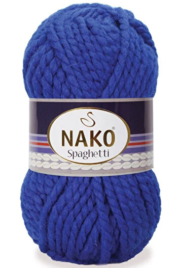 NAKO Spaghetti %25 Yünlü El Örgü Ipi 6744 Royal Mavi