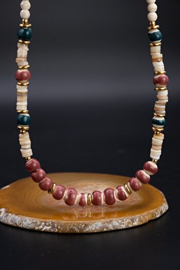 Serenite Suolo Earth and Turquoise Stone Detailed Necklace