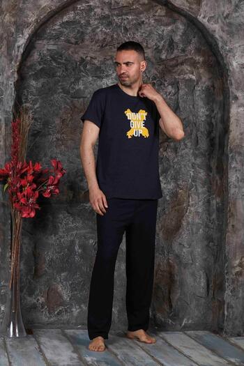 CALİA Σετ ανδρικών πιτζάμες με μονό τζέρσεϊ Crew Neck - Κοντό μανίκι