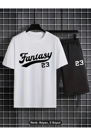 optimist sağdıç the original Comfortable Summer Outfit Set for Men - 2 Pcs T-Shirts and Lace-up Shorts